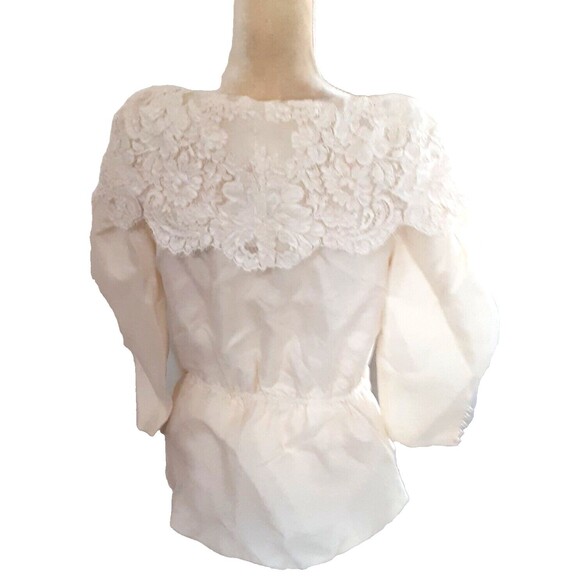 Vtg Watters & Watters Ivory 100% Silk Formal Jacket blouse sz 10 wedding - Picture 5 of 7